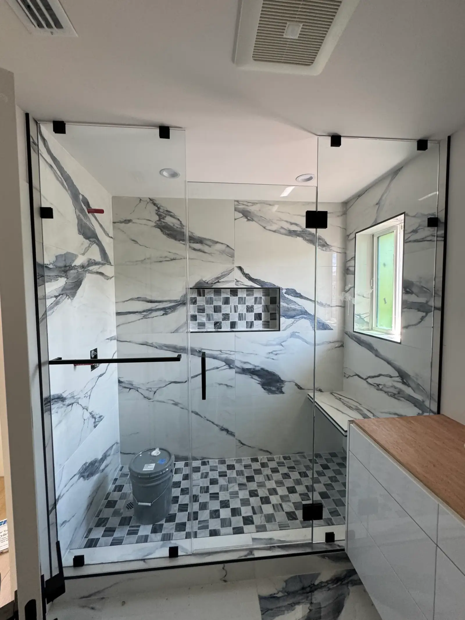 Shower glass detail