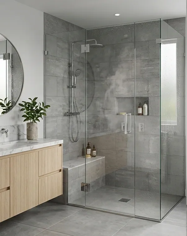 Premium frameless shower system